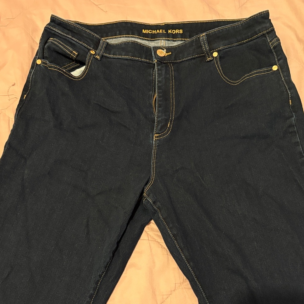 Michael Kors Navy Jeans with Gold Accents